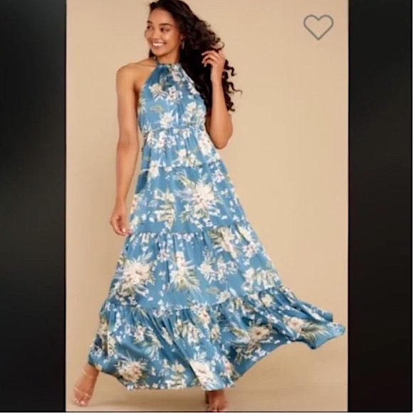 Red Dress Boutique Maxi Dress Multi Floral Blue Off White Green Sz S New - Picture 6 of 15